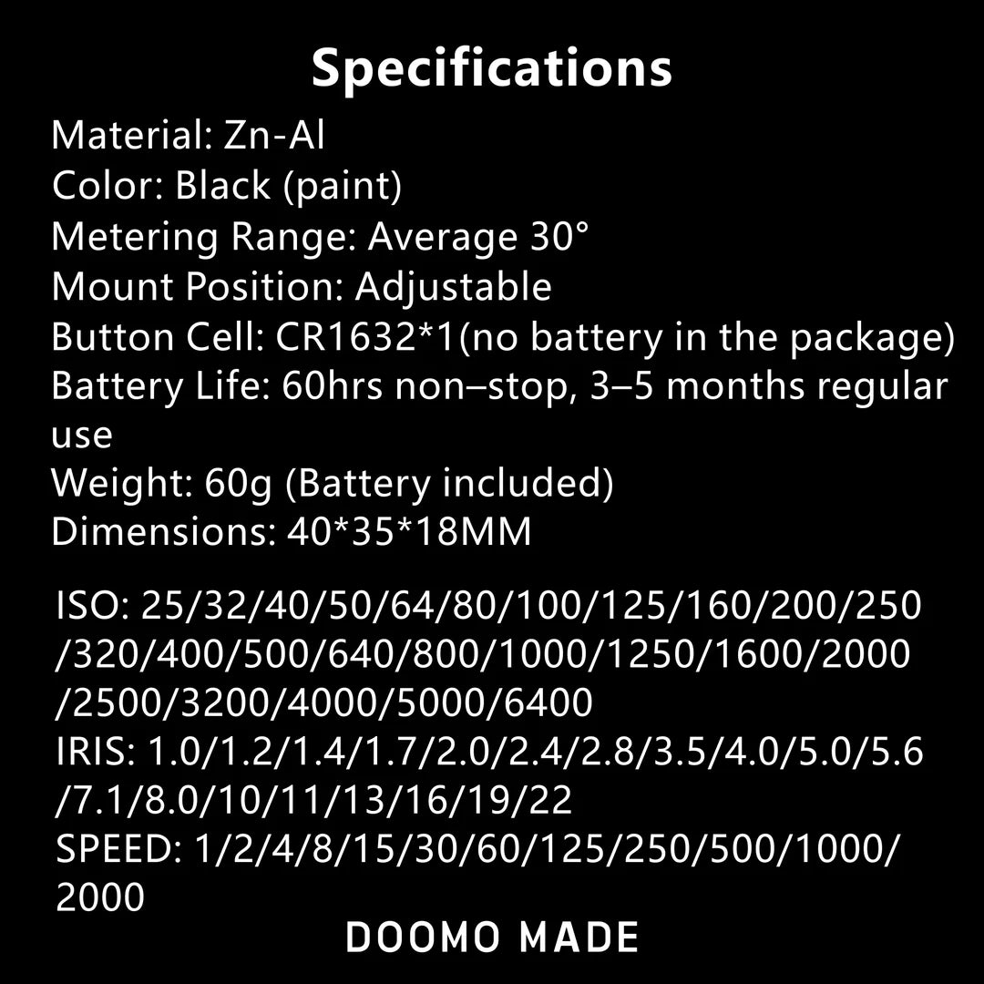 DOOMO Meter D, Shoe Mounted Light Meter