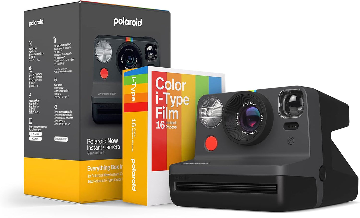Boîte de tout pour appareil photo instantané Polaroid Now Generation 2 i-Type | Noir