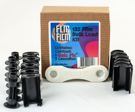 Bulk loading cassette kit - 5 films canisters + opening tool