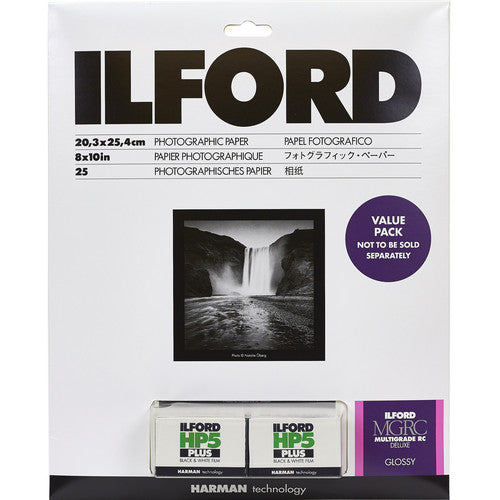 Ilford Multigrade RC Deluxe Glossy Value Pack | 8x10 - 25 Sheets - x2 HP5